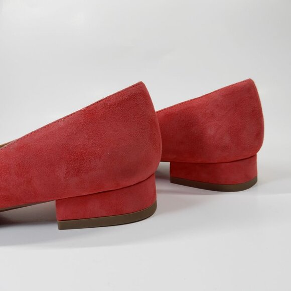 Aquatalia Priya Pointed Toe Mary Jane Flats Size 9 Raspberry Red Suede Leather - Picture 7 of 10